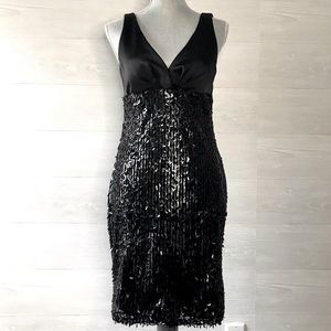 Black Sequinned Cocktail Dress